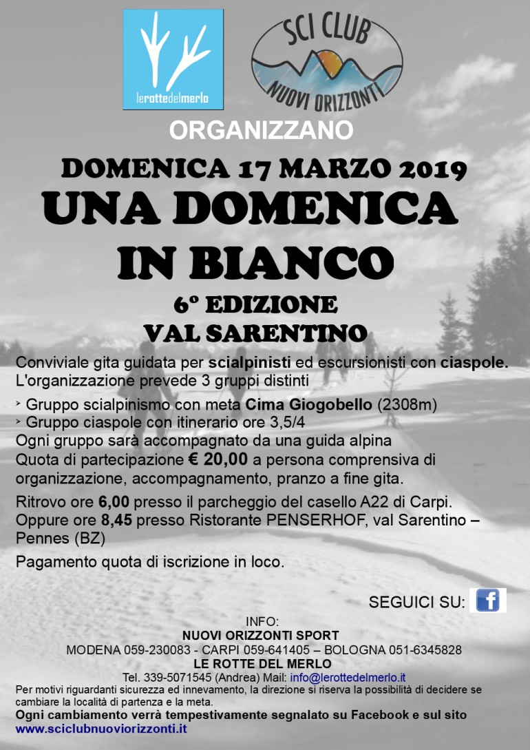 Privato: UNA DOMENICA IN BIANCO 6° EDIZIONE